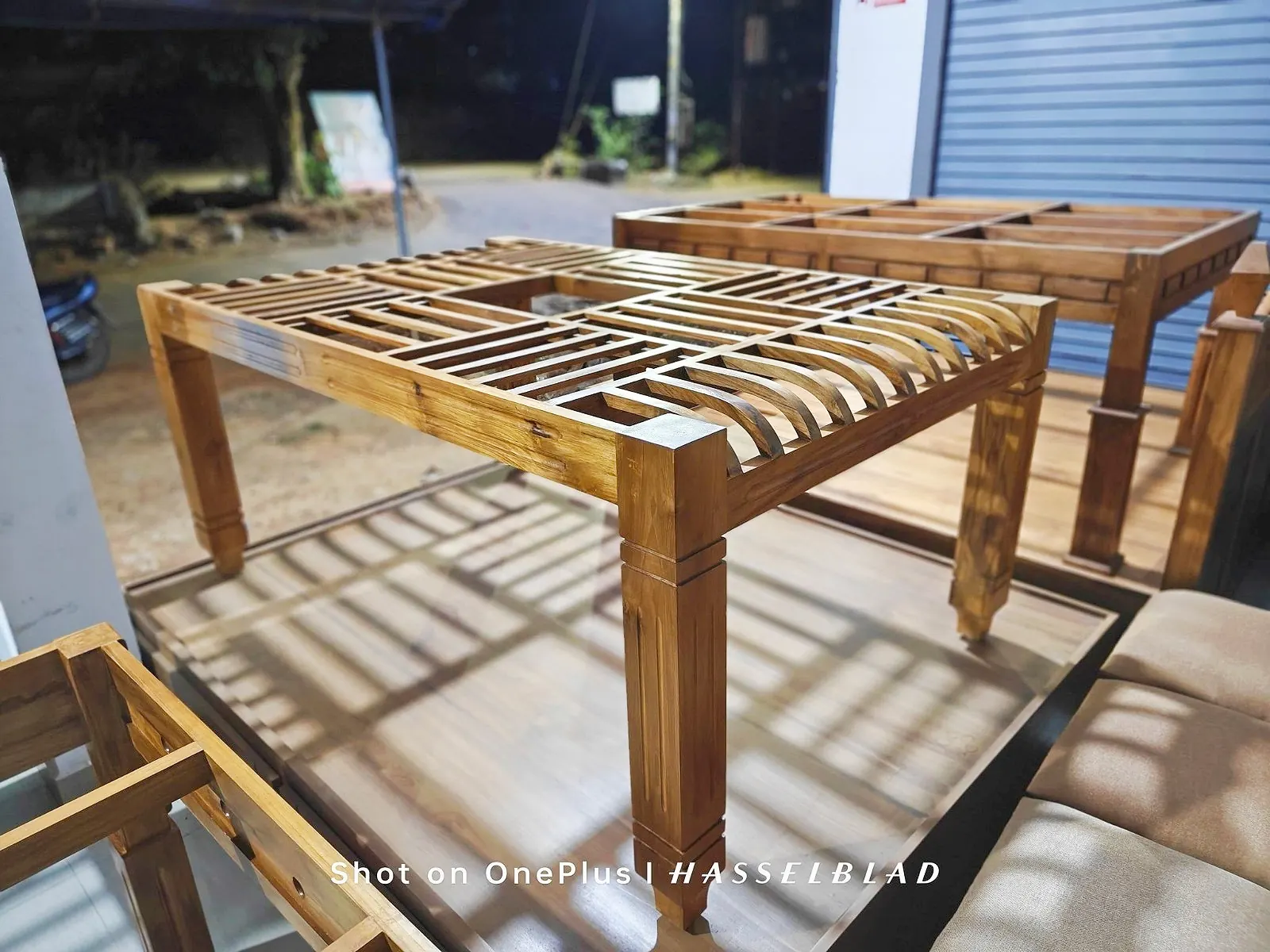 Wood-Frame Dining Table — solid Teak