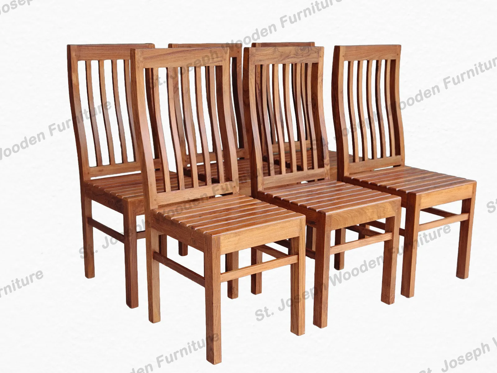 Solid Wood Dining Chair Set — handcrafted solid wood furniture by St. Joseph Wooden Furniture, Kerala