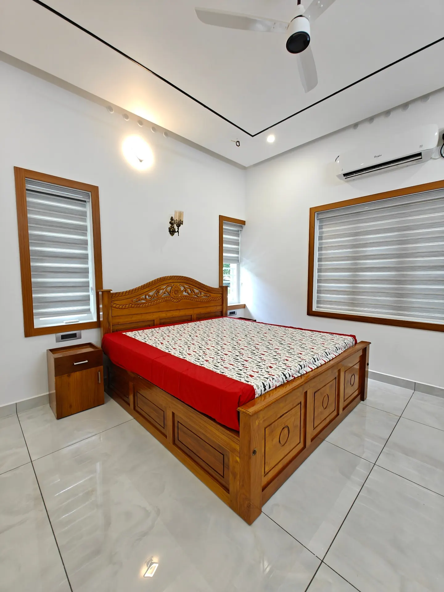 Carved Storage Cot — solid Teak